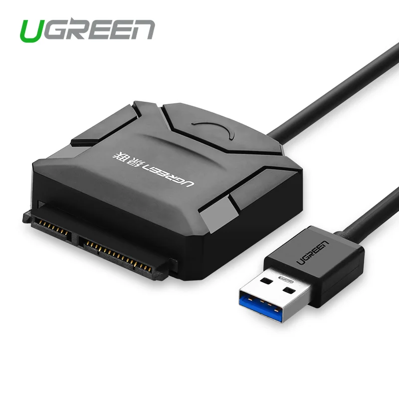  Ugreen Sata to USB 3.0 Adapter Cable Hard Disk Driver SSD Sata HDD Converter with Power Adapter for IOS Win7 Win8 Win10 XP 