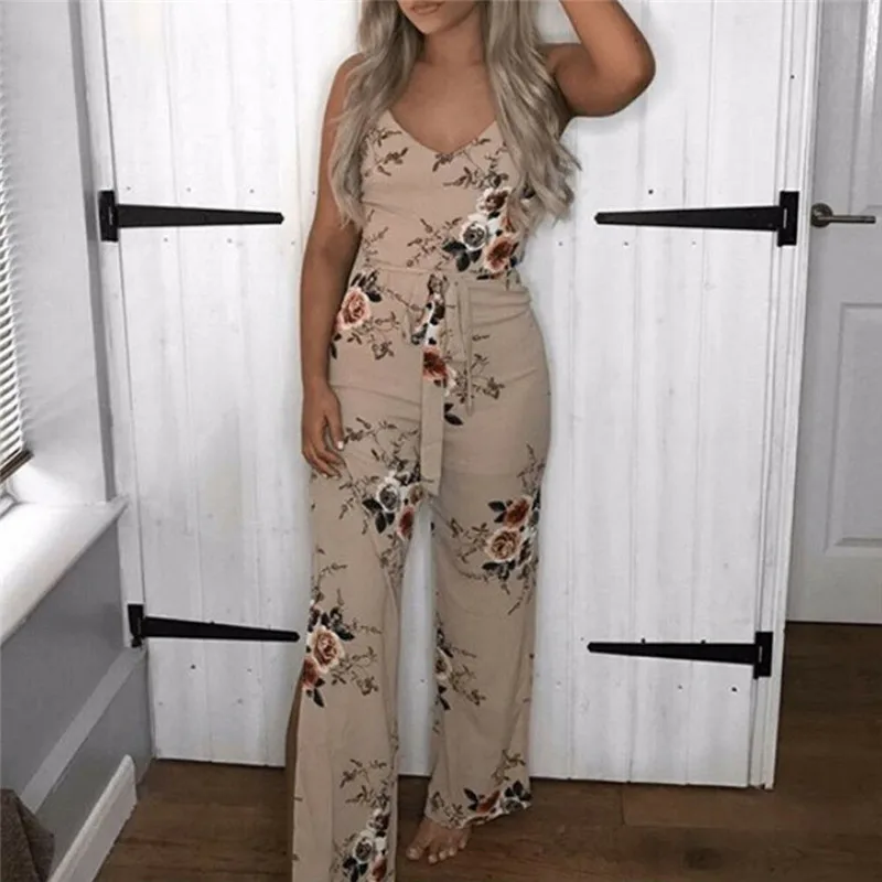

Women Boho Sleeveless Clubwear Playsuit Bodycon Party Trousers Floral Jumpsuit Rompers Womens Jumpsuit Combinaison Femme