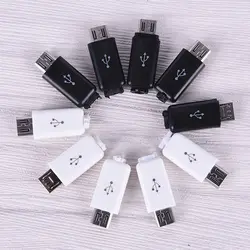 20 шт./компл. 4 в 1 DIY Micro USB тип сварки мужской 4 штепсельный разъем w/пластиковая крышка белый/черный