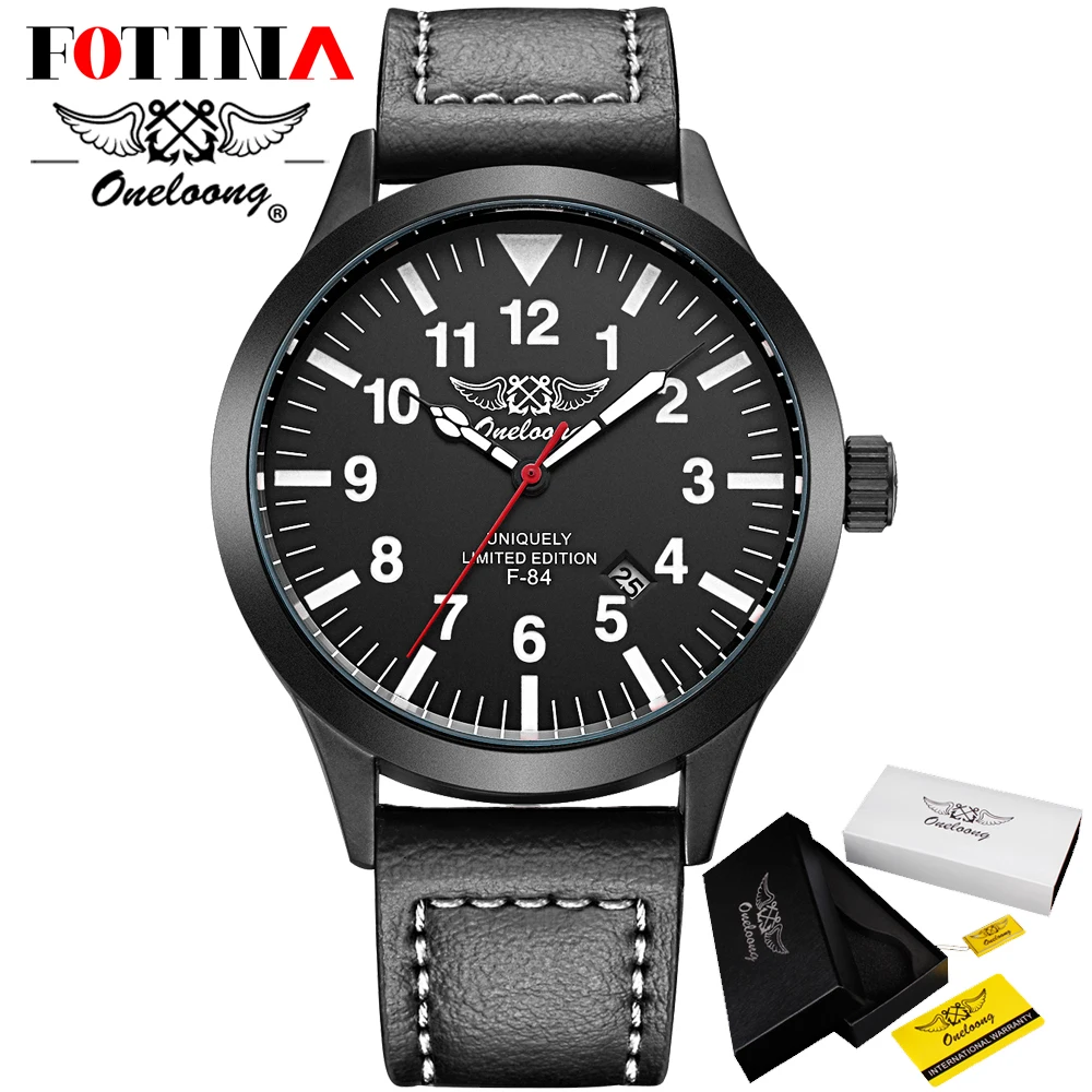 

Fotina HK Brand ONELOONG Montre Homme Mens Watches Men Military Sport Luminous Wristwatch Leather Quartz Watch Relogio Masculino