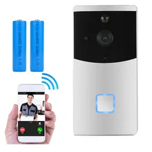 WiFi беспроводной умный видео дверной звонок камера двухстороннее аудио ночное видение, PIR детектор движения сигнализация безопасности перезаряжаемая батарея