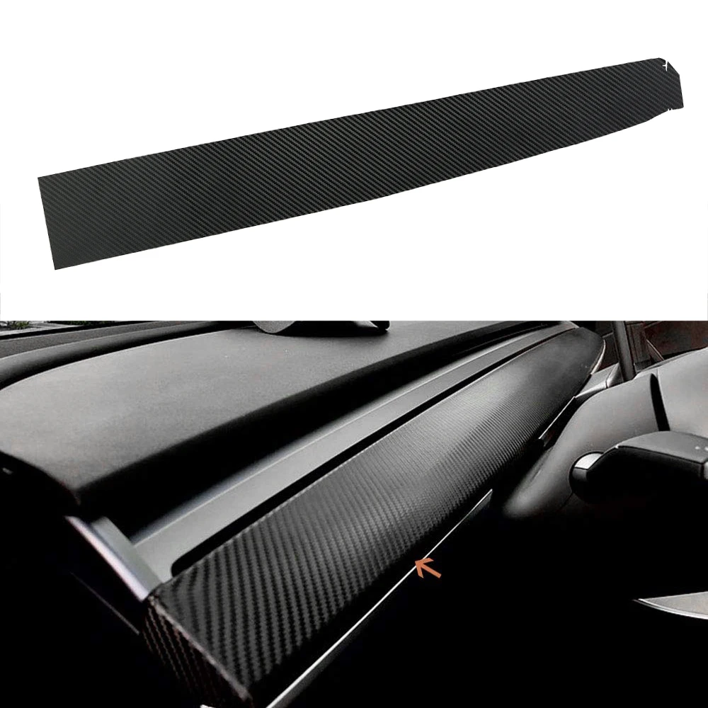 

2Pcs Car Styling Accessories Car Interior Dashboard Wrap Kit Stickers Carbon Fiber Wrap Stickers Fit for Tesla Model 3