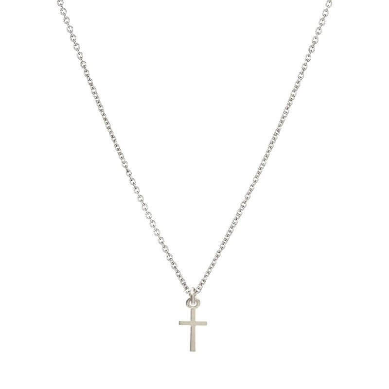 Simple Jesus Christian Cross Pendant Short Chain Choker Necklace For Women Golden wish necklace with card Jewelry As gift