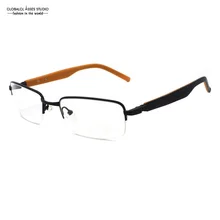 Цветные полуобода металлические очки женские черные тонкие оправы черные на оранжевом ацетатном дужке оптические очки оправа SU1001-C1