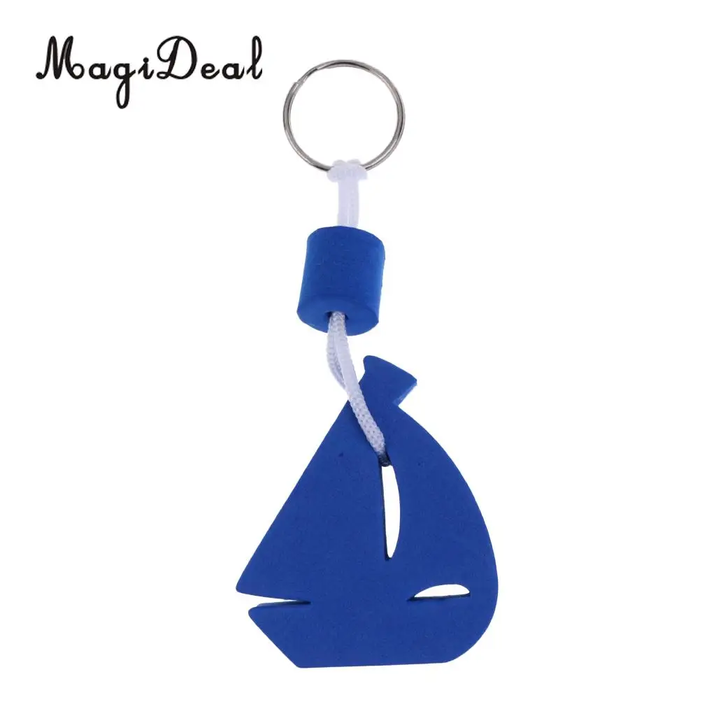 

MagiDeal Universal 1Pc Yachting Boating Floating Keychain Keyring Key Ring Diver Drifting Canoe Boat Acc-Sailing Boat Shape Blue