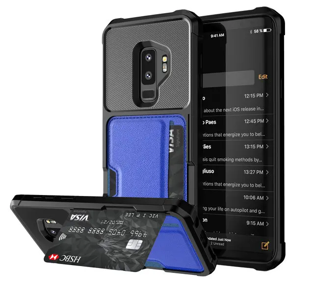 Модный кожаный чехол для samsung Galaxy S9 плюс Чехол Coque samsung S9Plus Чехол Слот для карты держатель телефона чехол Coque samsung S9 чехол