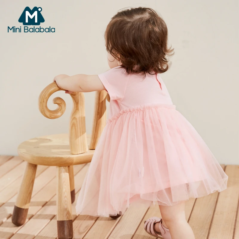 Мини платье balabalaBaby Новинка лета 2019 детское для девочек Сетчатое с короткими