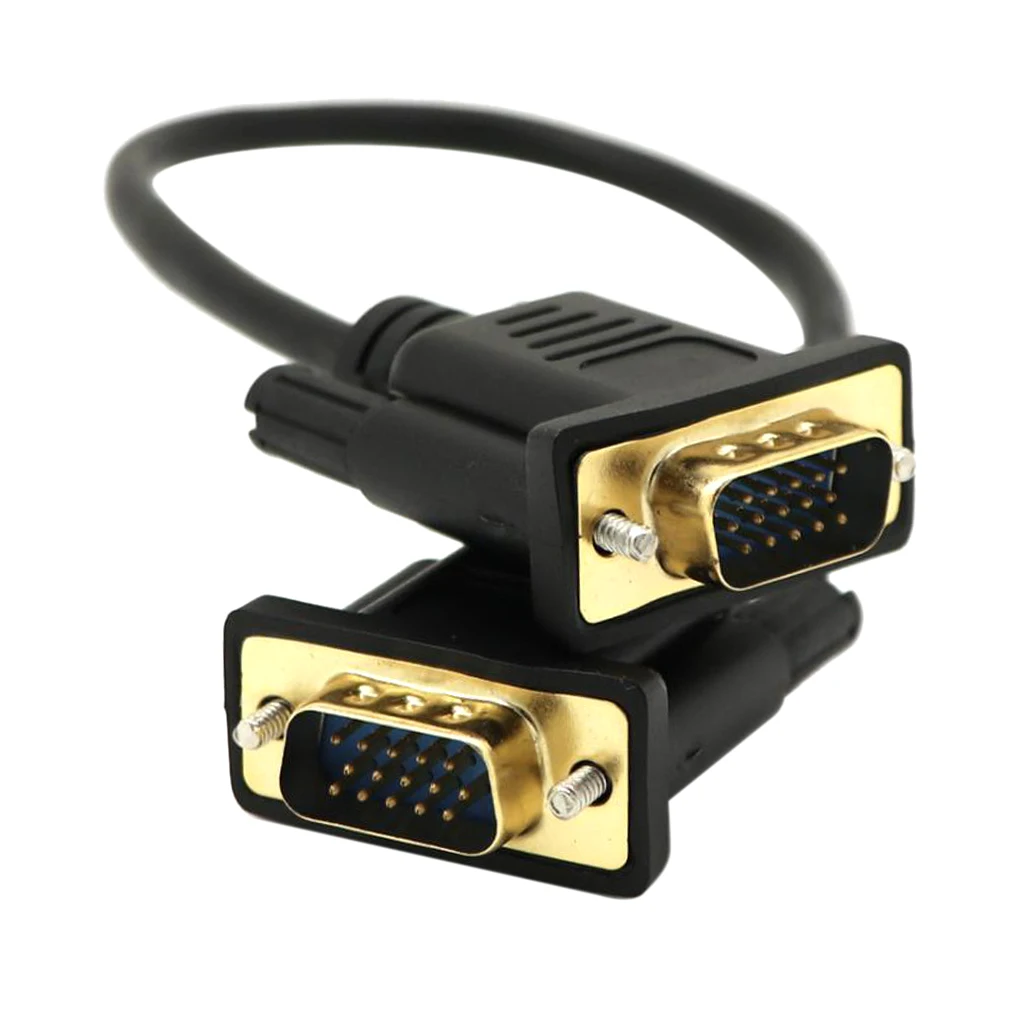 VGA HD15 Male To Male Cable Monitor M/F Extension Adapter Cord 0.3 m High performance VGA Extension Cable Connects