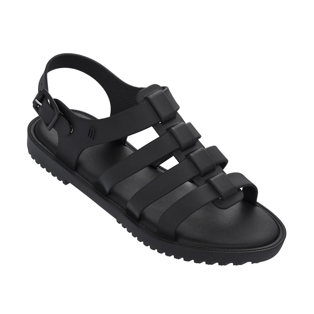 Melissa Flox/римские сандалии; коллекция года; melissa; женская прозрачная обувь; сандалии для взрослых; женская обувь; дышащая обувь - Цвет: Black
