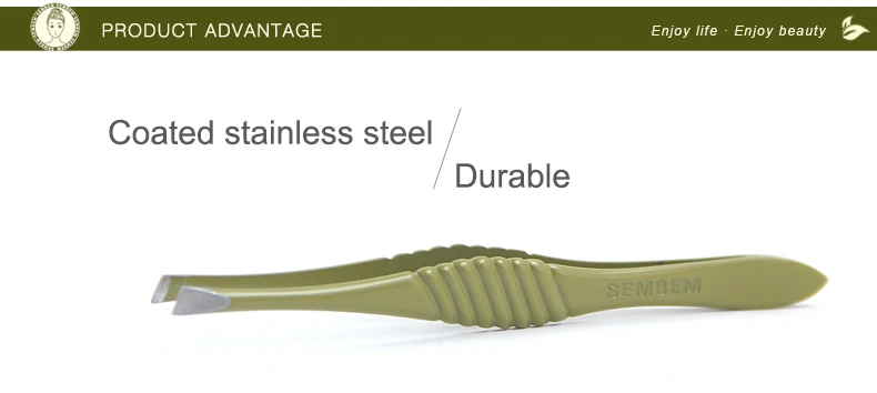 SEMBEM прецизионный Наклонный пинцет для бровей, нескользящий Пинцет для снятия макияжа, пинцет из нержавеющей стали, пинцет для бровей, 1 шт