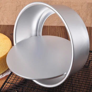 

Kitchen Bakeware Cookie Tools Diy Baking Cake Mold non-stick Aluminum alloy Heart Circular Movable Bottom Mousse Oven Mould