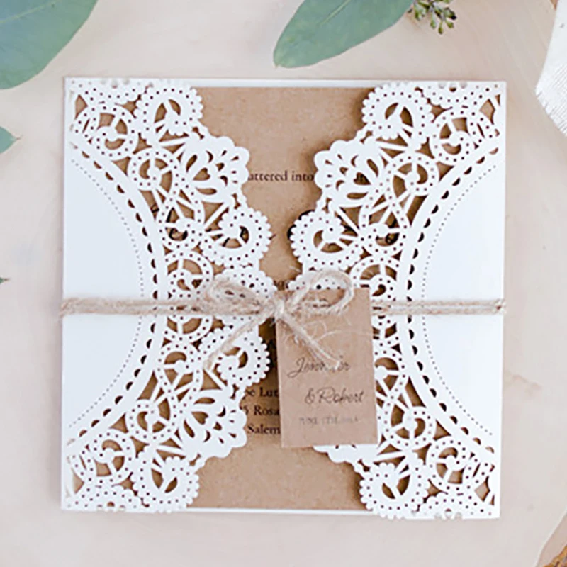 

1 Piece Folding Type Paper Wedding Decorations Laser Cut Geometric Invitations Cards Paper for Wedding Bridal Shower Paper Card