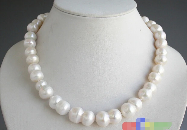 

p2793 Huge 17" 25mm white double Freshwater cultured pearl necklace ^^^@^Noble style Natural Fine jewe FREE SHIPPING