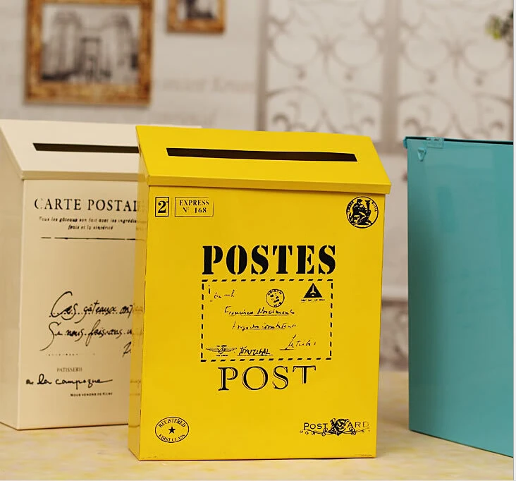 Железный почтовый ящик в деревенском стиле, почтовый ящик для газет для дома, винтажные почтовые ящики, декоративная коробочка