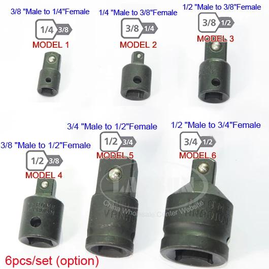 1pcs Of 1 4 3 8 1 2 3 4 Inch Drive Socket Reducer Air Impact Heavy Duty Ratchet Adapter Size Optional Tool Parts Aliexpress