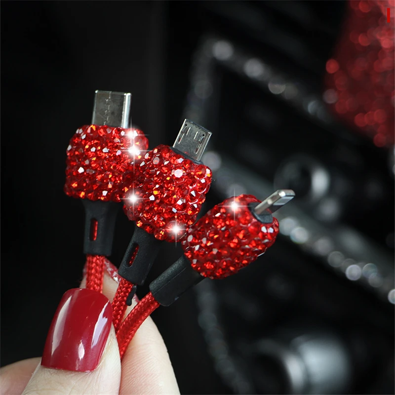 USB кабель Diamond Crystal 3 в 1 для iPhone Micro быстрой зарядки и передачи данных мобильный