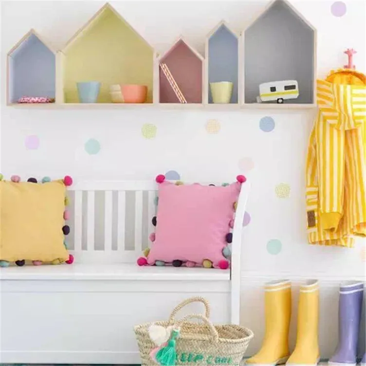

Double layer children's room decoration cute custom wooden house cut off fashion wooden doll house children baby room