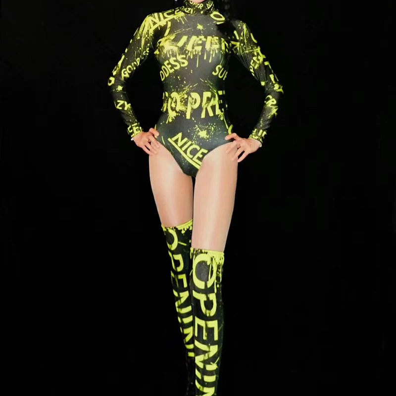 Настроить сексуальный Dj для певицы для сцены зеленая одежда Клубная Одежда для танцев на шесте Высокая талия костюм Джаз Одежда для выступлений Косплей DJ102