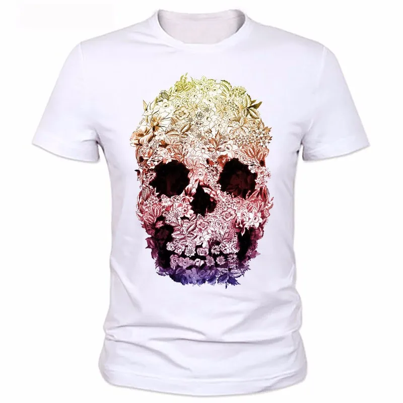 Mens t shirts fashion Skull 3d t shirt men Hip Hop Men T-shirt Casual Fitness Color the skeleton design Personality T-shirt