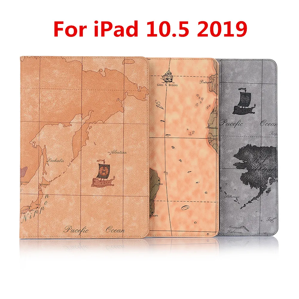 

Leather World Map Smart Case Cover for iPad 10.5 2019 PU Leather Case For iPad Air 3 10.5 iPad Pro 10.5 2017 Protective Case