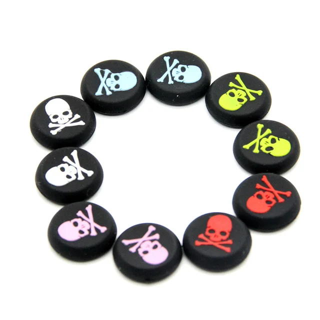 Best Offers 10pcs Skull Silicone Controller Analog Grips Thumbstick Cover For PS3 PS4 Xbox one 360 For Sony Playstation 3/4 Game Accessories