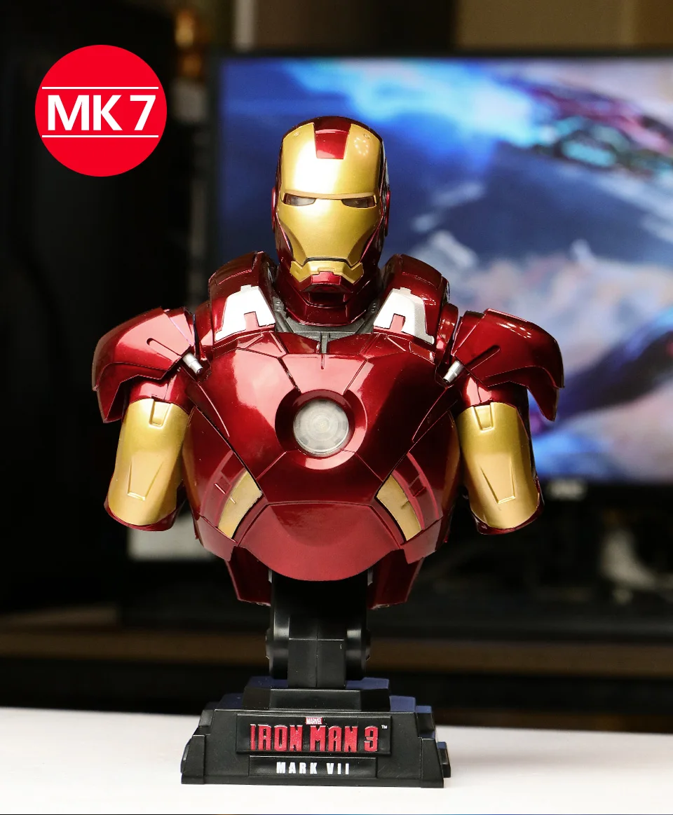 Marvel Мстители Железный человек MK43 MK7 Mark 7 1/4 бюст статуя скульптура модель декоративные украшения