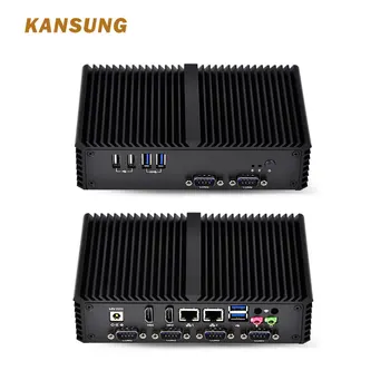 

KANSUNG Industrial Mini PC Intel Celeron 3215U Broadwell, 300M WiFi 2 Lan 6 RS232, Cheap Small Windows Ubuntu Linux Computer