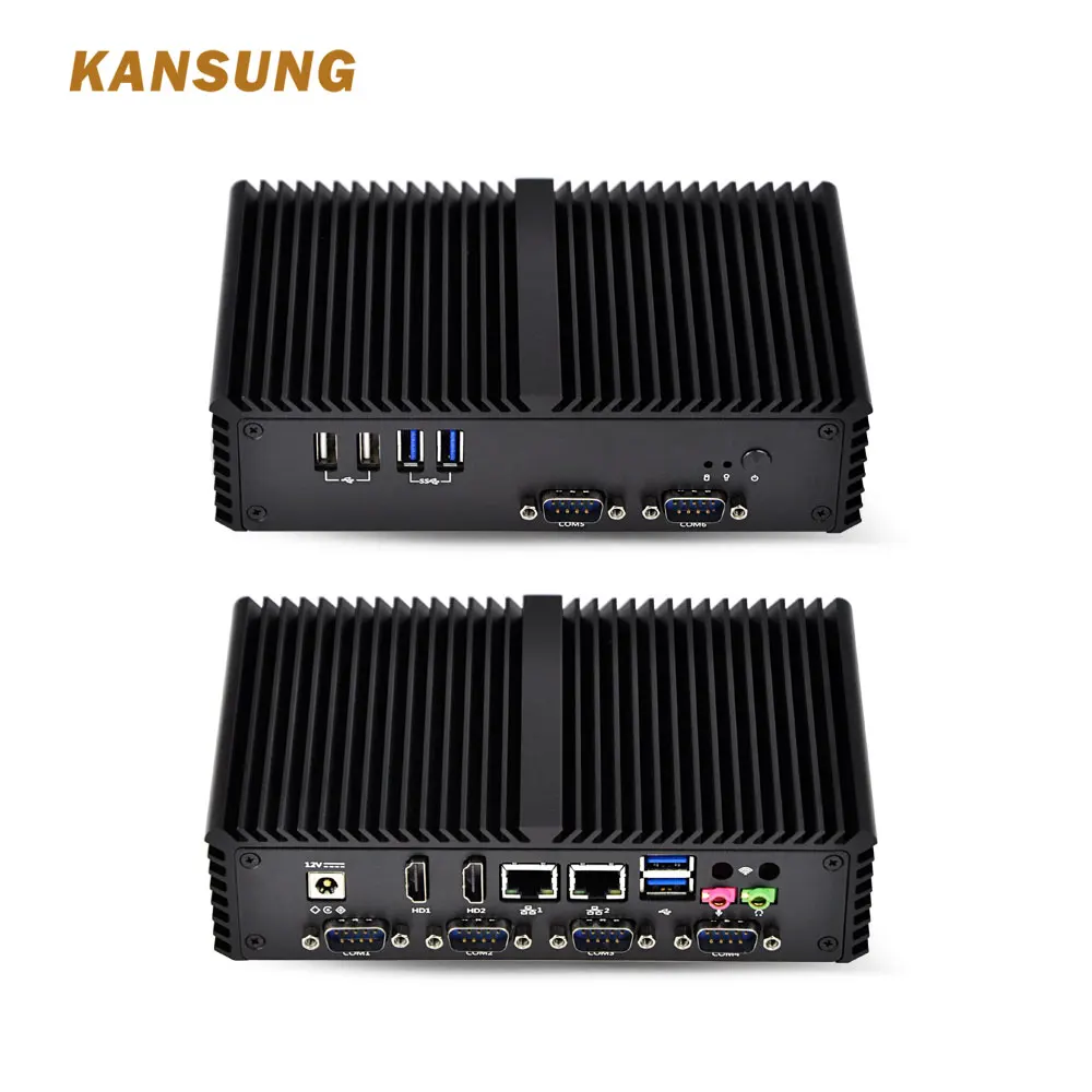 Goedkoop KANSUNG Industri euml;le Mini PC Intel Celeron 3215U Broadwell, 300 m WiFi 2 Lan 6 RS232, goedkope Kleine Windows 7 Ubuntu Linux Computer