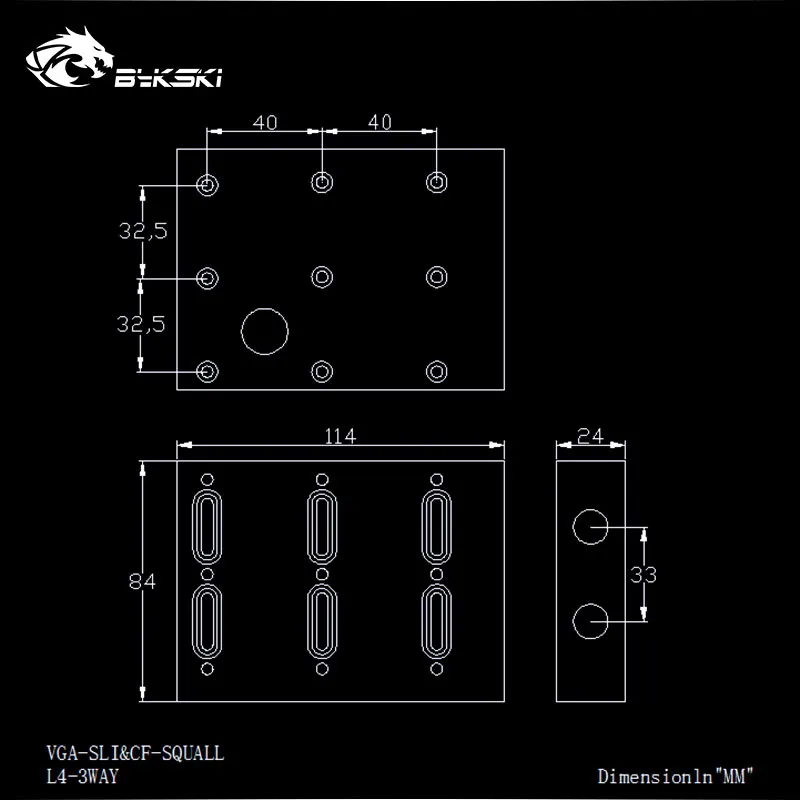 Bykski VGA-SLI и CF-SQUALL SLI/CF Соединительный модуль для блока GPU