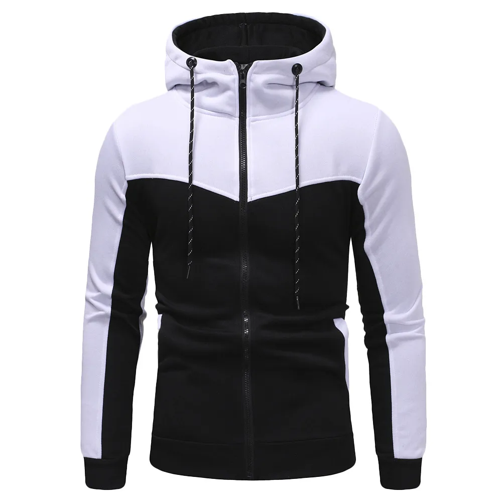 Sweatshirt Mens Autumn Winter Casual Packwork Slim Fit Sweatshirt Hoodies Top Mens Zipper Warm Outdoor Sport Top oct23,Red Top,L