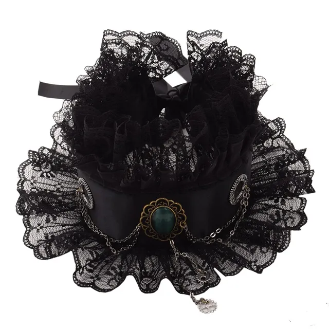 Cosplay Gem Gear Chain Ruffled Collar Vintage Elizabethan Victorian Lace Neck Ruff