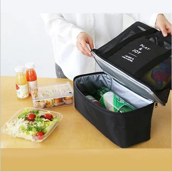 

Best Value Black Travel Portable Shoulder Double Layer Picnic Storage Bag Insulation Package High Capacity Storage Accessories