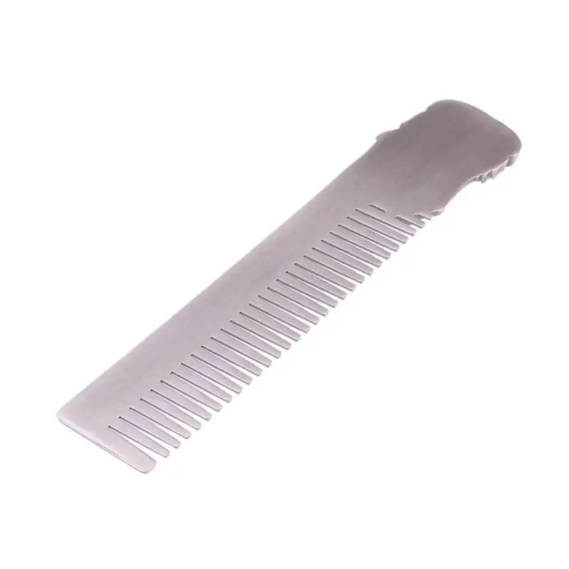 1 шт. Серебряный шаблон для укладки бороды прочный металлический гребень для бороды для мужчин инструменты для стрижки бороды