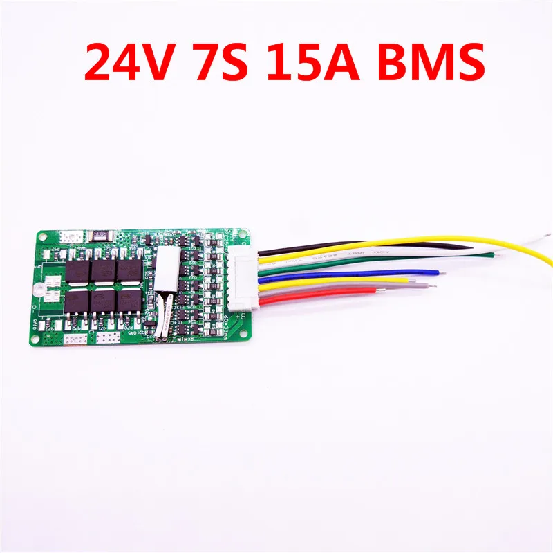 Батарея для электровелосипеда 7S 24V 15A BMS 24v литиевый аккумулятор BMS для электрического велосипеда 29,4 V 8Ah 10Ah 12Ah литий-ионный аккумулятор с функцией баланса