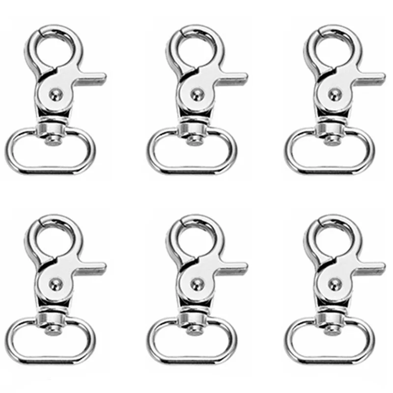 

20Pcs Metal Swivel Lobster Clasps Keychain Hooks Key Chain Split Findings For DIY Bag Charm Key Pendant Jewelry Making