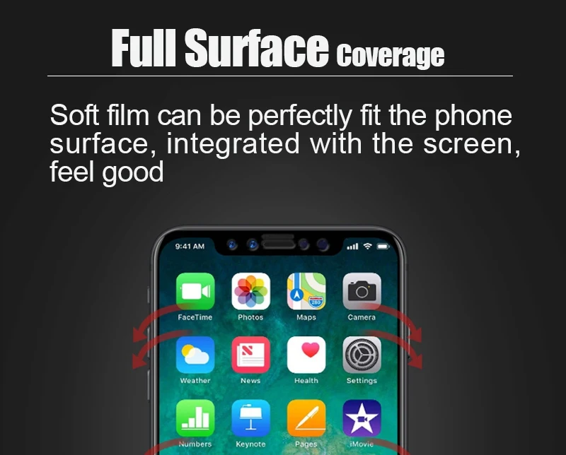 3D изогнутая полностью нано защитная пленка для iPhone X XS Max XR 6 6s 7 8 Plus(не закаленное стекло) Защитная пленка для экрана из фольги