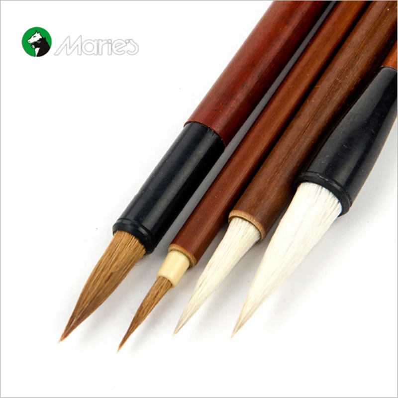 

4Pcs Traditional China Paint Brush Set Pen Wolf hair Writing Brush Chinese Bamboo Painting Brushes