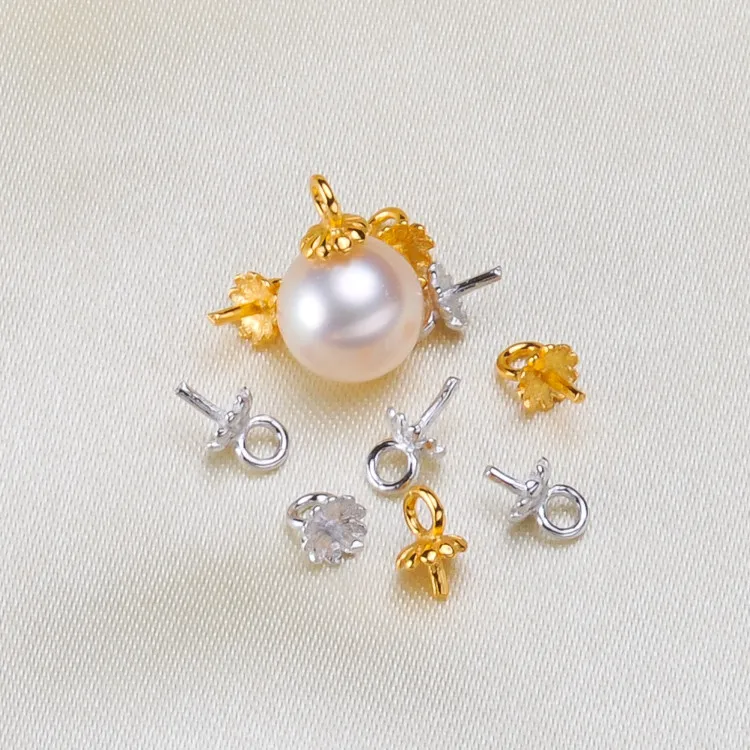 

DIY Connectors S925 Sterling Silver Pearl pendant Components/Jewelry Findings/Collocation Is Size 8-12 mm Jewelry