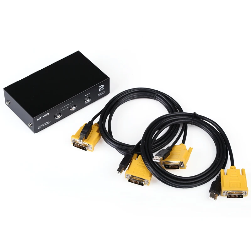2 Port DVI Auto USB 2.0 KVM Smart Switch Keyboard Mouse