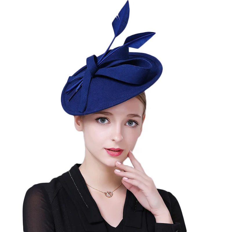 Elegant Women's Wool Fedora - Black Dress Hat for Formal Events