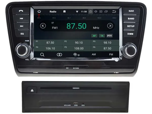 Cheap car dvd Fit for SKODA OCTAVIA II 2014 stereo navigation HU tape recorder multimedia radio audio GPS android 8.1.0 head unit 4