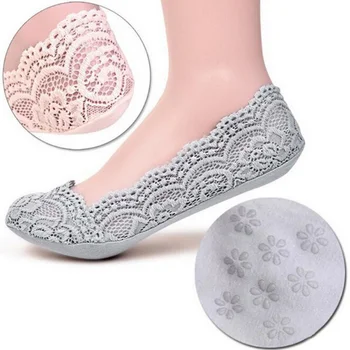 

Womens Cotton Lace Antiskid Invisible Liner Socks Elastic Comfy Female Summer Spring Ankle Boat Low Cut Short Socks