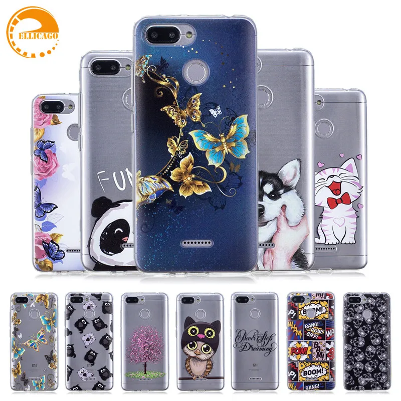 

Soft TPU Xiaomi Redmi 6 Case Cover 5.45" Redmi 6 Case Coque Cute Pattern Phone Back Protective Case For Xiomi Xiaomi Redmi 6