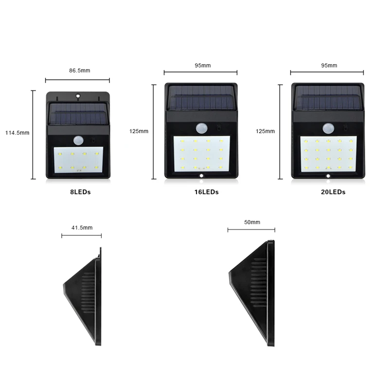 LED Solar Power Street Light Motion Sensor Lamp Waterproof Panel PIR Garden Decoration Lighting Outdoor Pathway Wall Lights