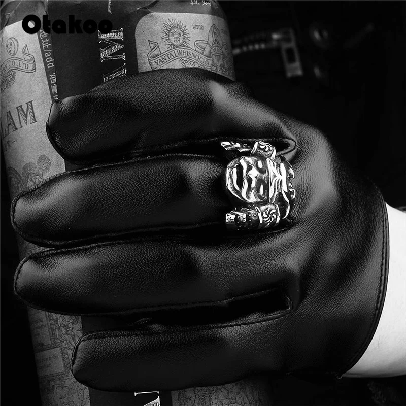 Otakoo, роскошные Брендовые мужские кольца, нержавеющая сталь, мужские ювелирные кольца, японские бусидо, самурайский шлем, воин, панк кольца для женщин