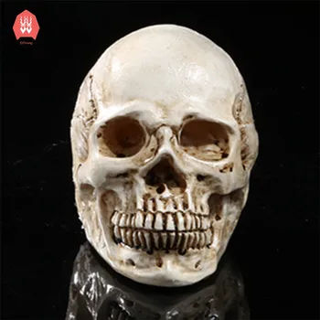 

Resin Skeleton Sculptures Figurine Skull Head Evil Craft Statues for Decoration Replica Medical Model Halloween Home Decor Gift