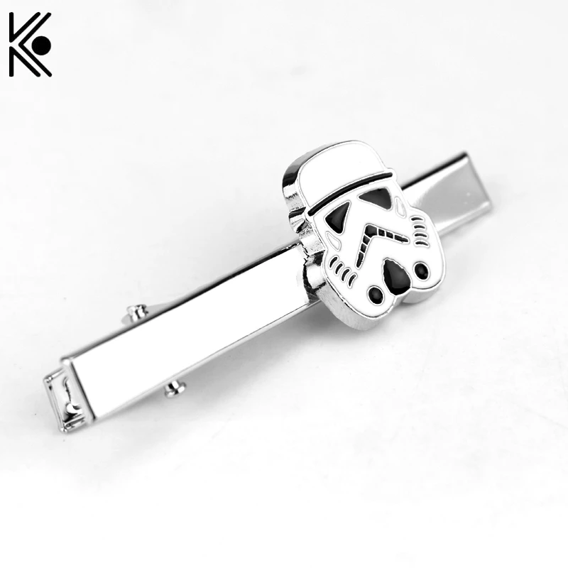 

Latest Engravable Star War Stormtrooper Men Ties Clips Gentlemen Classy Necktie Tie Bar Clasp Clip Pin Wedding Tie Jewelry
