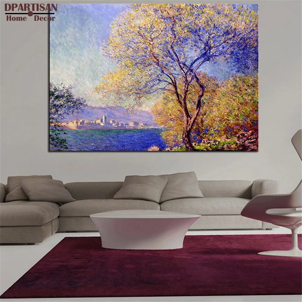 

DPARTISAN antibes seen from the salis gardens Giclee poster By CLAUDE MONET art prints on canvas for home decoration Pictures