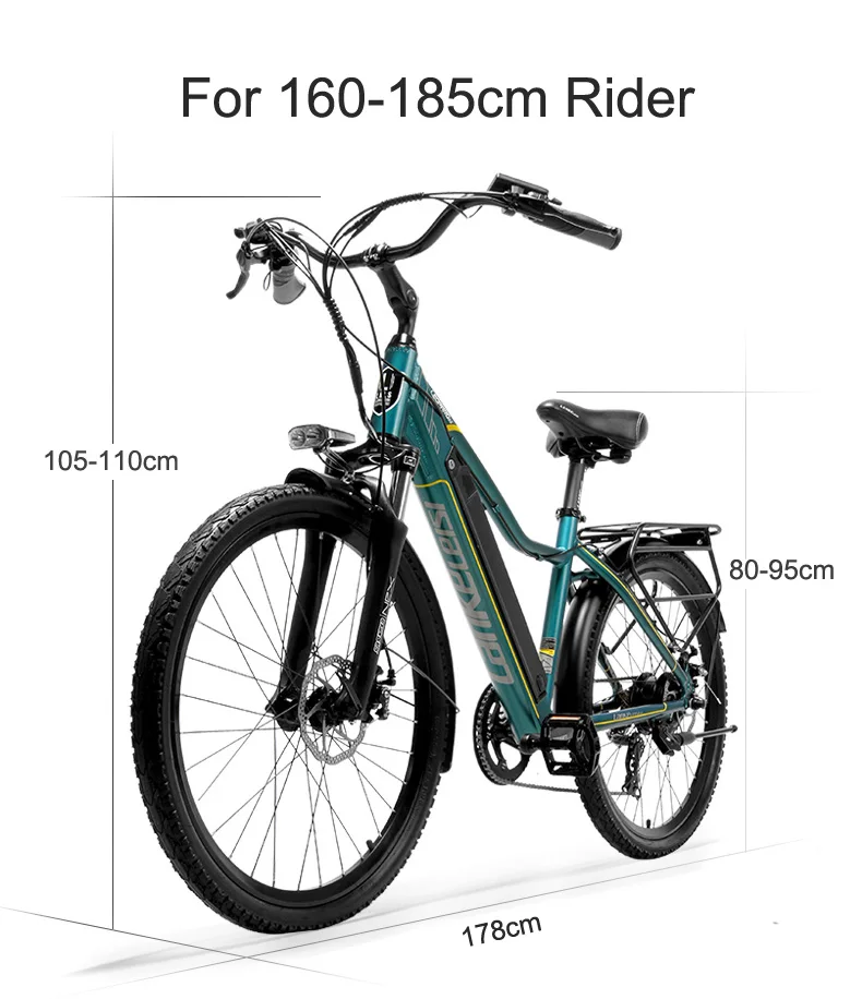 Perfect Pard3.0 High Quality Electric Bike, With LCD Display, 300W Strong Motor, Pedal Assisted E-bike, Suspension Fork 14