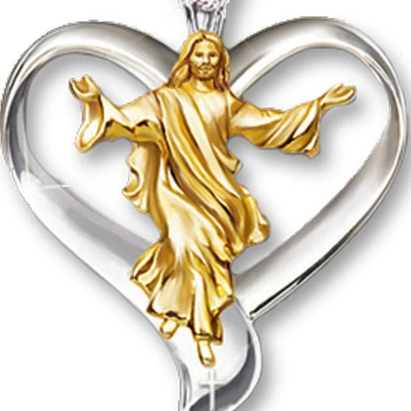 Крестик Love Heart Jesus Ladie ожерелье из нержавеющей стали длинная цепочка ожерелье ювелирные изделия оптом подарок